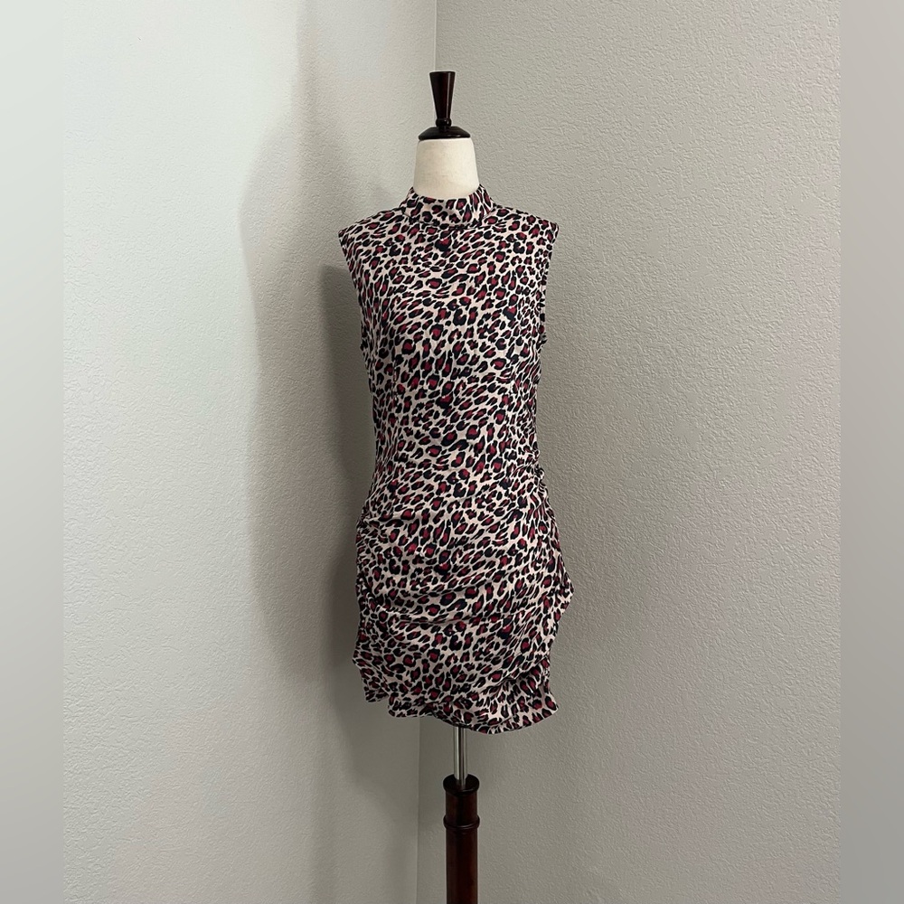Lioness Flirtatious Love Mini Dress Leopard Print Sleeveless Dress